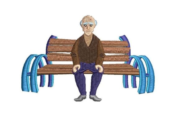 Reviewing the White Elderly Man Sitting Design